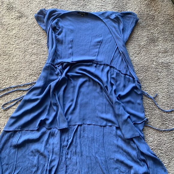 Lulu’s Denim Blue Wrap Maxi Dress - Picture 4 of 7